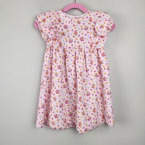 Zara Kids pink dress size 2-3 years Textured fabric flutter sleeves